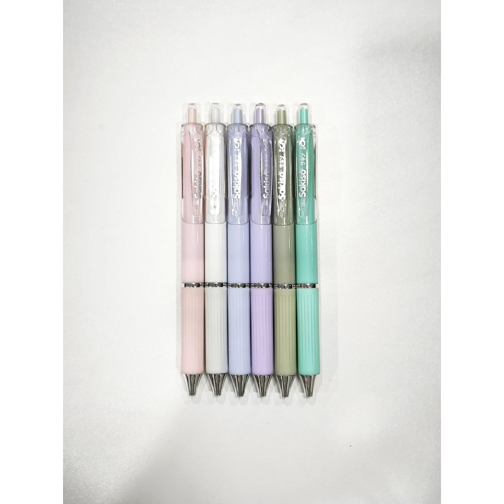 sakiso ปากกาเจลกดสไตล์มินิมอล 1แท่ง หัว0.5หมึกน้ำเงินด้ามปลอกจับยางนุ่มสีพาสเทล