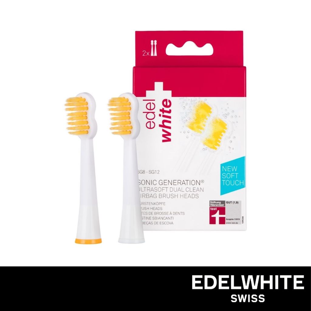 [หัวแปรงเปลี่ยนสำรอง] EDELWHITE Dual Clean Airbag หัวแปรงไฟฟ้า UltraSoft แพ็ก 2 ชิ้น