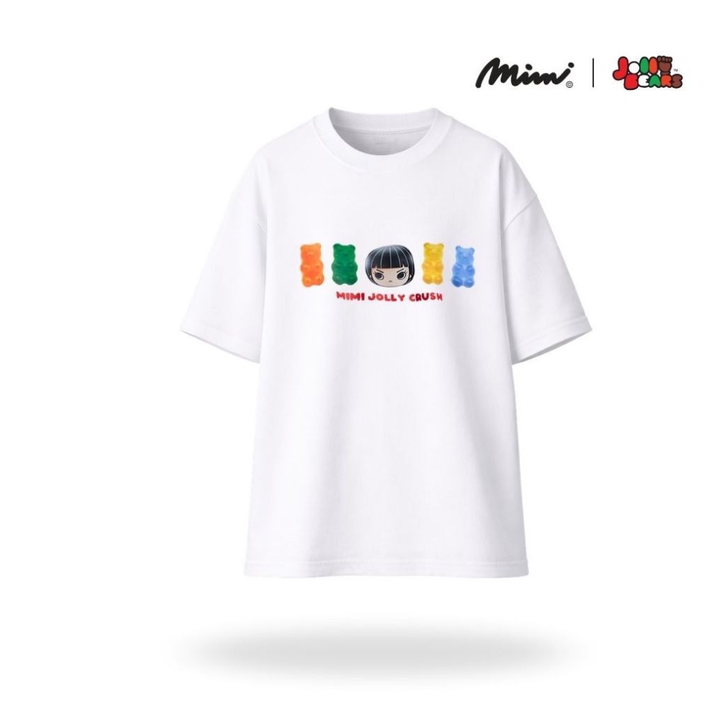 Mimi Tee shirt Big Jolly Crush ( MIMI x Jolly Bears ) เสื้อยืดทรงหลวม สีขาว A9QQWH