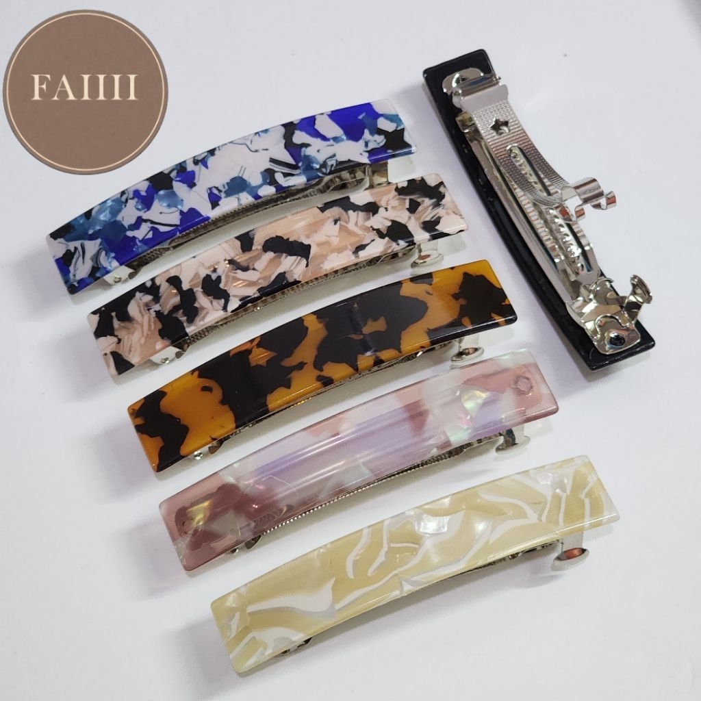 กิ๊บหนีบผมลายหินอ่อน สไตล์เกาหลี เรียบหรู ใส่ง่าย   ขนาด 8 cm ราคา ถูกที่สุด ดีลบีเคเค แกลเลอรีภาพที่ 2