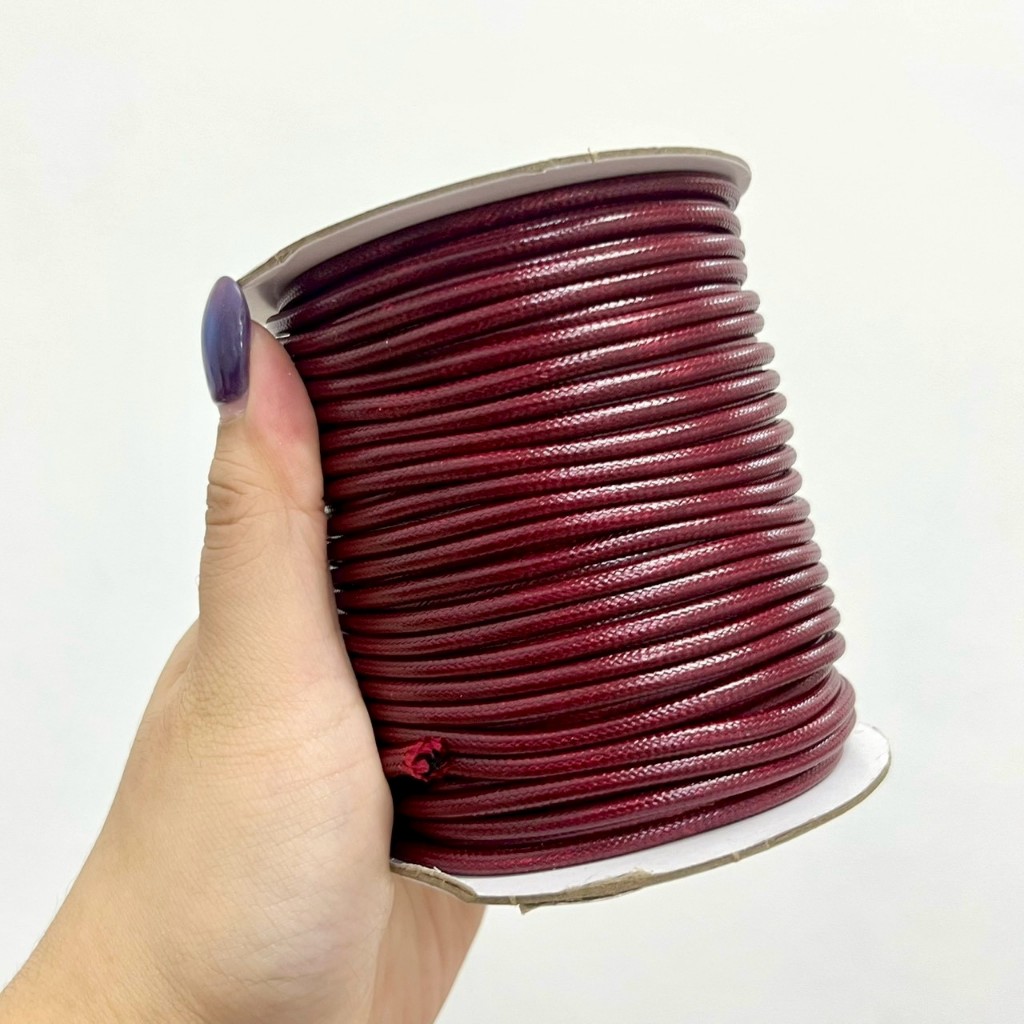 เชือกเทียน ขนาดประมาณ 3.5-4mm ยาว40m หลากสี สำหรับทำ เครื่องประดับ DIY กำไล ร้อยลูกปัด