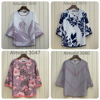 รอบอก 46” เสื้อผู้ใหญ่แขนสามส่วน ลายดอก