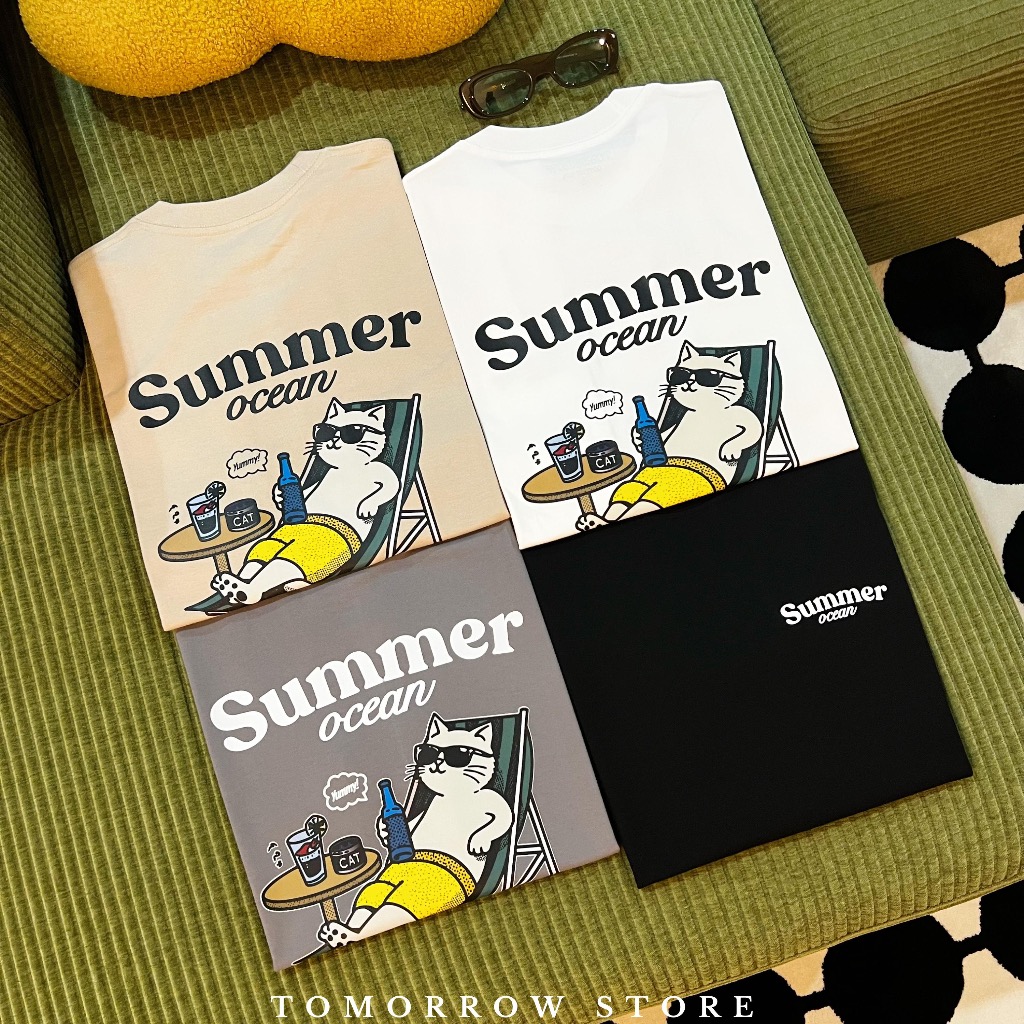 TOMORROW-เสื้อแขนกุด เนื้อผ้าคอลตอล 100% - SUMMER OCEAN