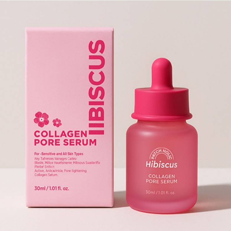 Patch Holic Hibiscus Collagen Pore Serum เซรั่มคอลลาเจน กระชับรูขุมขน ลดเลือนริ้วรอย 30ml.