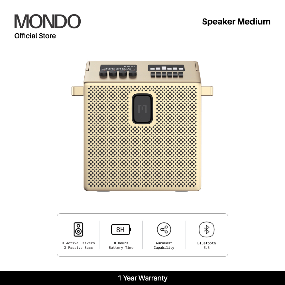 MONDO Speaker Medium สี Brass - ลำโพง ลำโพงพกพา Retro Design