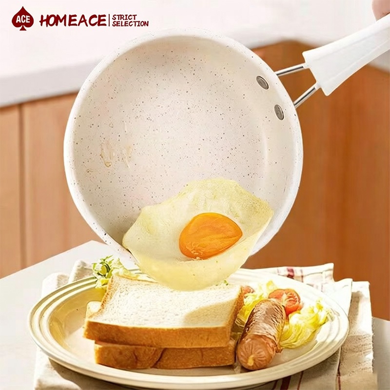 HOME ACE.กระทะเคลือบหินอ่อน ไม่ติดกระทะ ทำความสะอาดง่าย ใช้ได้กับเตาทุกประเภท แถมฟรีตะหลิวไม้