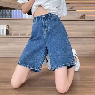 S~5XL A-line shorts Blue Mini Denim Skort กางเกงขาสั้นทรงเอตรงเอวสูงเซ็กซี่ กางเกงขาสั้นผู้หญิงสไตล์เกาหลีแฟชั่น HOT