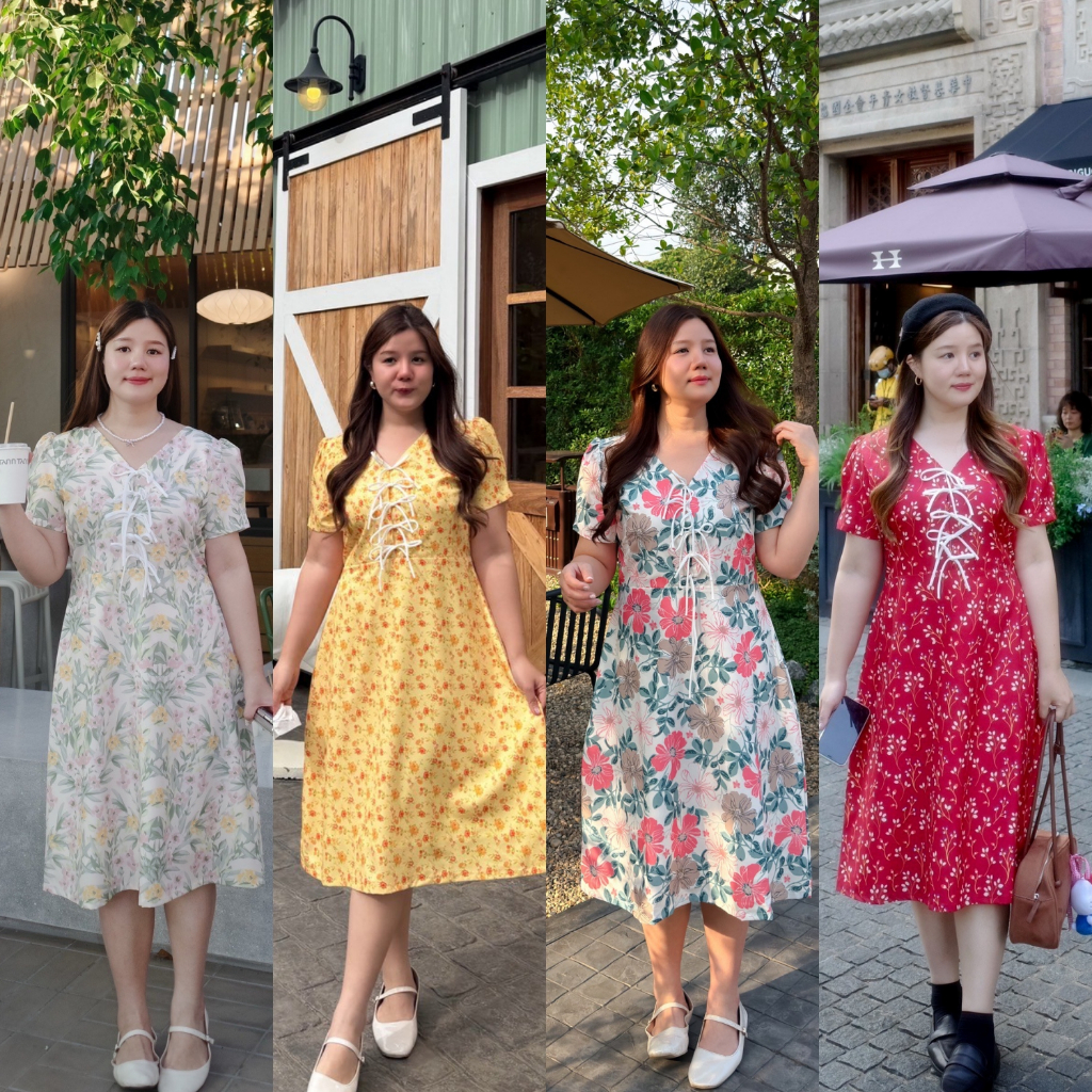 ( อกถึง 50") Audrey Dress เดรสสาวอวบ ชุดสาวอวบ