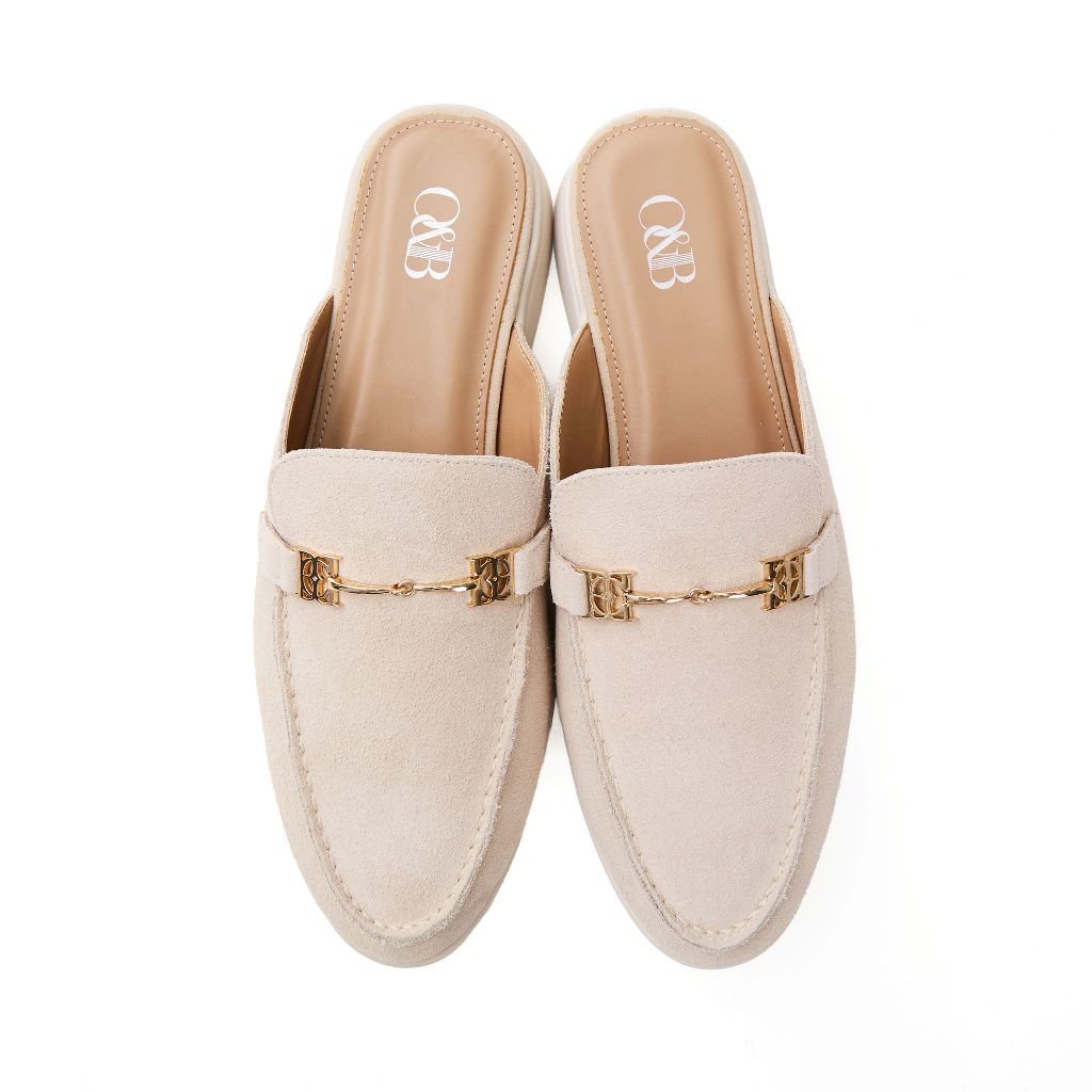 O&B รองเท้าหนังแท้ รุ่น JULIET MULE LOAFERS IN WHISPER WHITE-11293SU11611F_S6WTXX