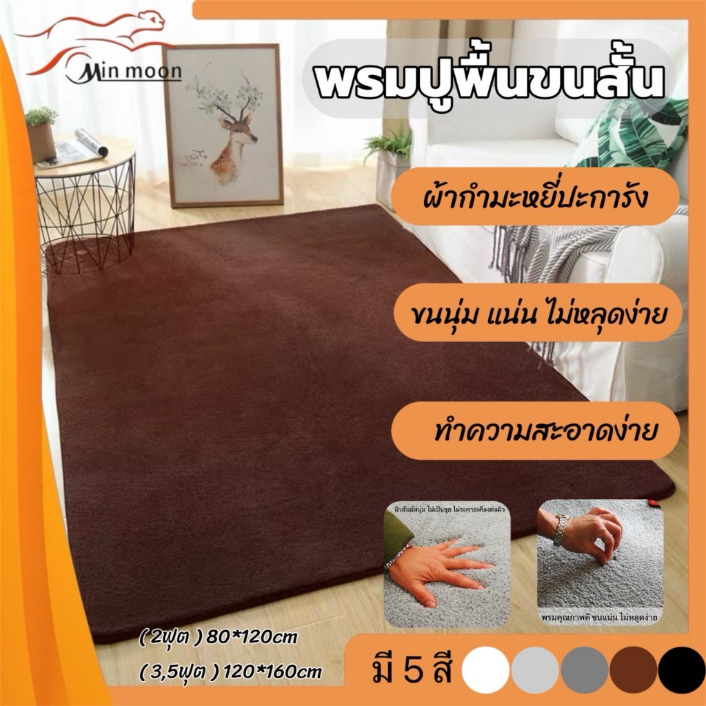 【พรมปูพื้น ขนสั้น】พรมปูพื้น ผ้ากำมะหยี่ พรมขนสั้นเหมาะสำหรับตกแต่งบ้าน ขนหนานุ่ม ไม่เป็บขุย ไม่หลุดง่าย