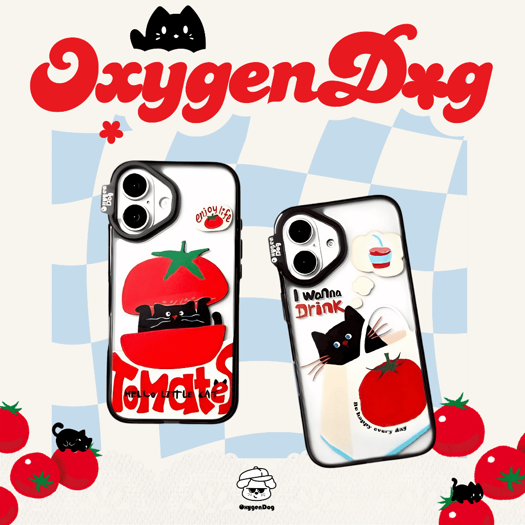 Oxygendog case เคสไอโฟน ลายการ์ตูน แมว For iPhone 17ProMax 17Pro 17 16ProMax 16 15ProMax 15 14 13