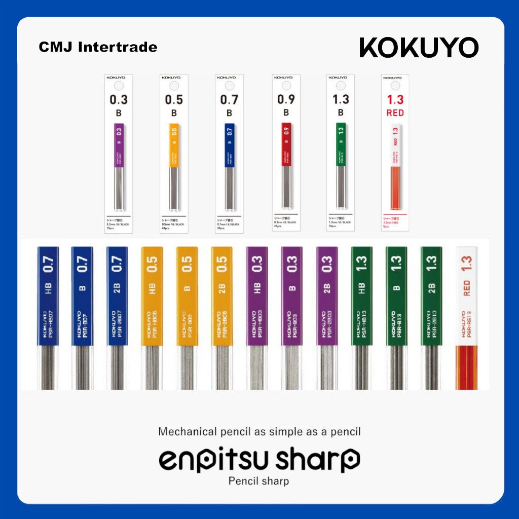 KOKUYO Enpitsu Pencil leads ไส้ดินสอกด [HB / B / 2B] ขนาด 0.3 / 0.5 / 0.7 / 0.9 / 1.3 มม.  [Campus Study Booster]