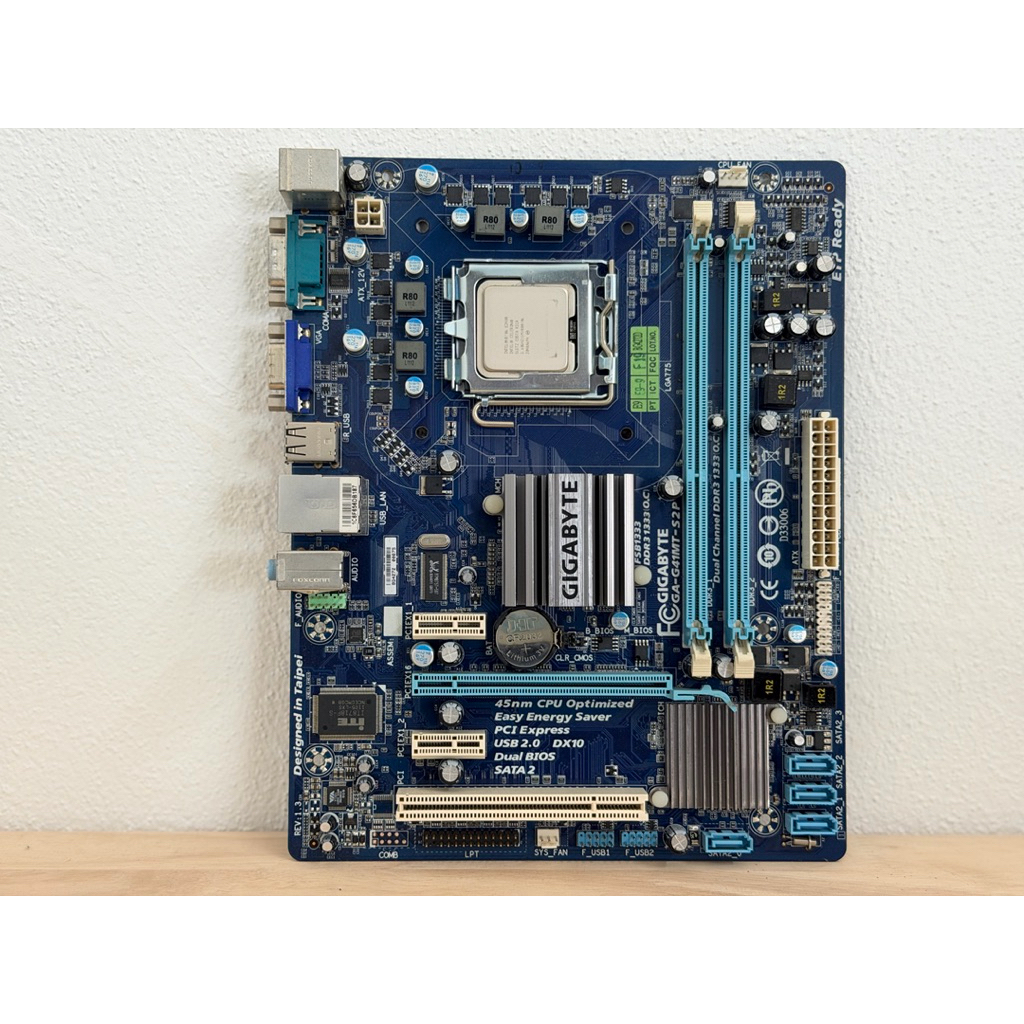 ชุด เมนบอร์ด+cpu + ram 775 ddr3 cpu q9400 4/4  core ram 4gb  ครบชุด