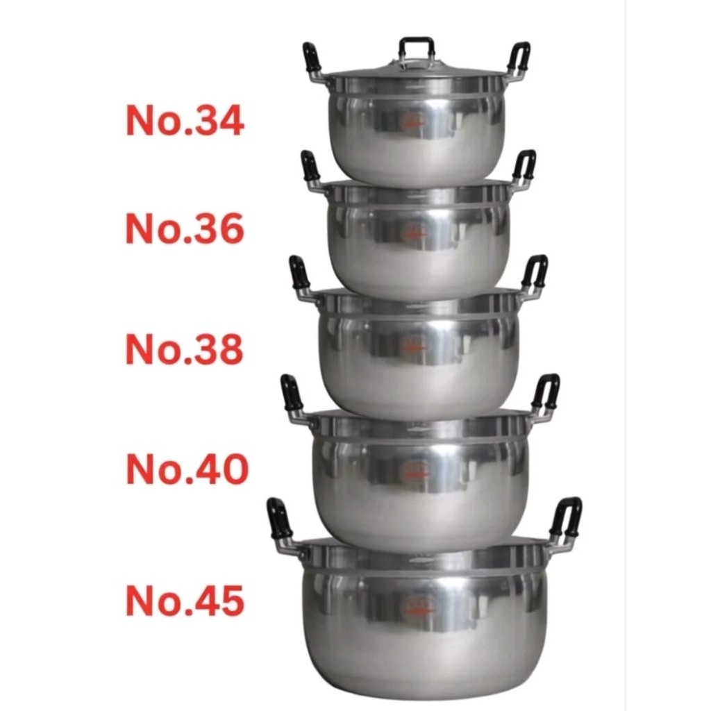หม้อจระเข้2หู เบอร์34/36/38/40/45