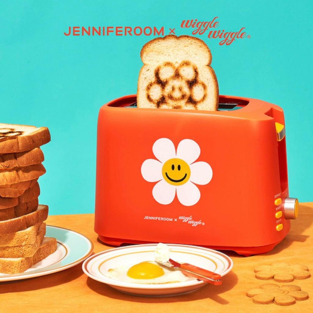 (พร้อมส่ง) Jenniferoom x wiggle wiggle เจนนิเฟอร์รูม เครื่องปิ้งขนมปัง 750 วัตต์ รุ่น JRKTH-TS0201 MRD-B สีส้ม