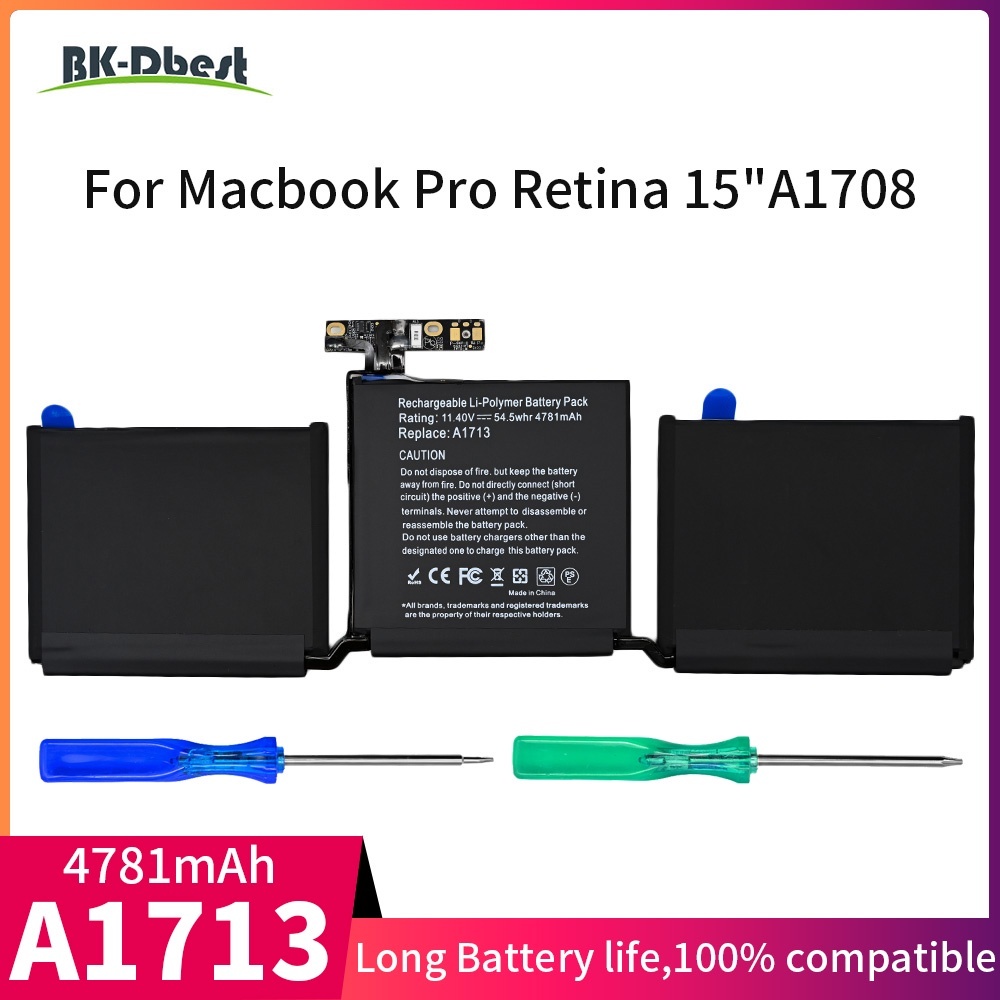 BK-Dbest แบตเตอรี่ A1713สำหรับ Apple Macbook Pro 13 ''13นิ้ว A1708 2016 2017