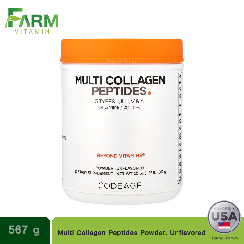 Codeage, Multi Collagen Peptides Powder, Unflavored, 20 oz (567 g)