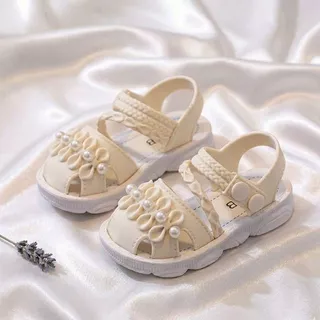 Babyonline(X070)2A1-OF1 (ส่งด่วน1วัน)รองเท้าแตะรัดส้นยางPVCสำหรับเด็กผู้หญิง ที่ติดตีนตุ๊กแก กันน้ำได้