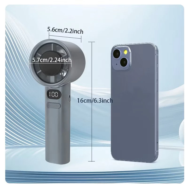 พัดลมพกพาสะดวก รุ่น 11 ชาร์จ USB ปรับระดับได้ 5 ระดับ ระดับความแรงถึง 120 จอแสดงผล LED เสียงรบกวนเบามาก ขนาด 16x5.8x5.5 thumbnail 6