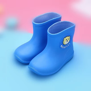 Babyonline(X079)2B10-11 (ส่งด่วน) รองเท้าบูทกันฝนสำหรับเด็กลายน่ารักยางPVC กันลื่น กันน้ำ เดินสะดวก
