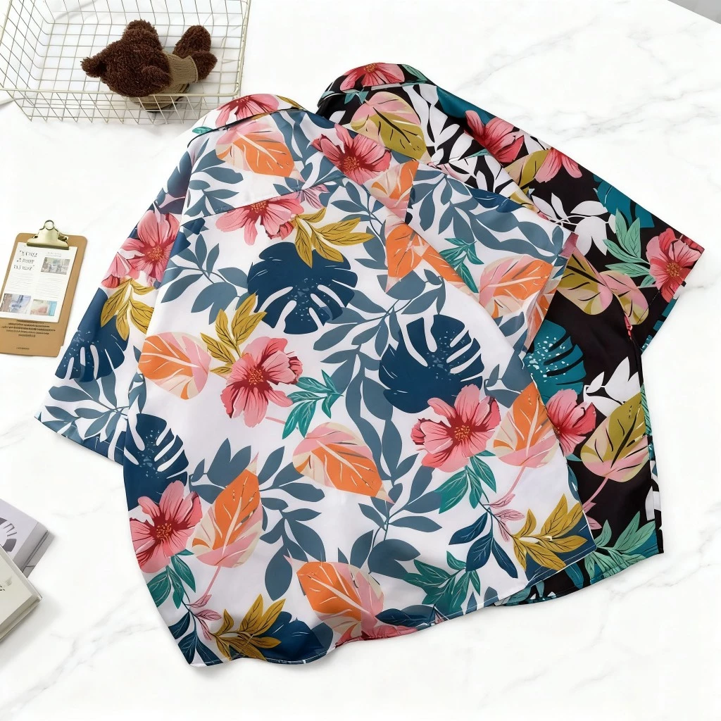 เสื้อผู้ชายลายดอกแขนสั้น สไตล์วินเทจ thumbnail 5