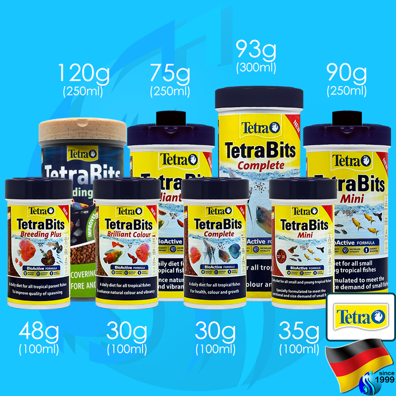 TetraBits BreedingPlus / BrilliantColour / Complete / Mini 100ml / 300ml อาหารปลาปอม 30g 93g Tetra Bits Bit tetrabit