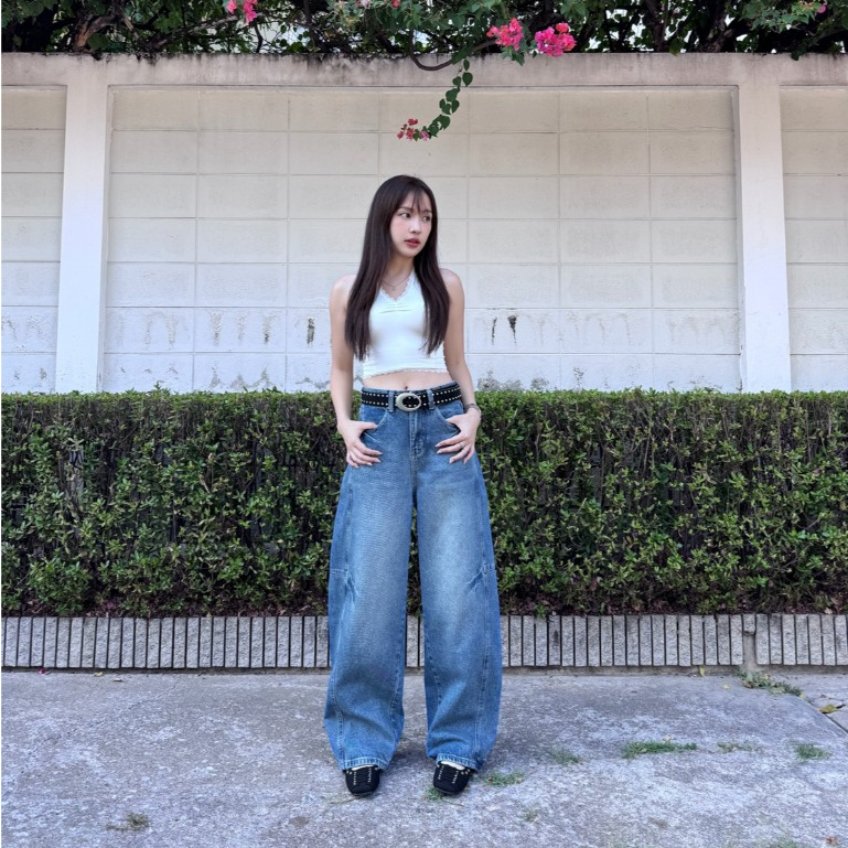 ยีนส์SARAN SR093 กางเกงยีนส์ Mom Baggy Jeans