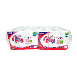 กระดาษทิชชู่ม้วนวีวี่ Vivy 1 โพลี 48 ม้วน (Box Vivy Red Roll) เป็นมิตรต่อสิ่งแวดล้อม