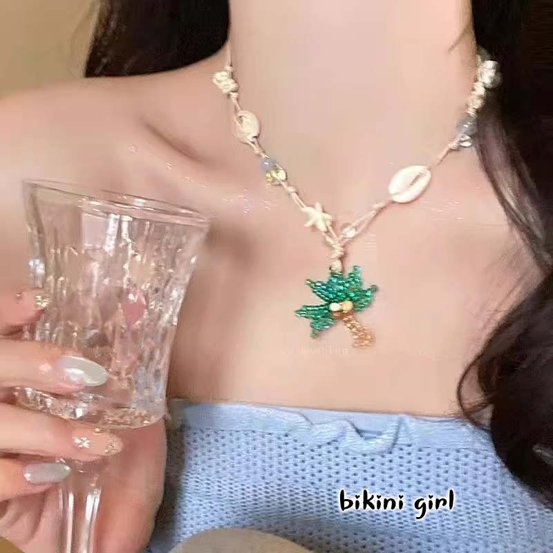 สร้อยคอผู้หญิง  ins  ลายต้นมะพร้าว  น่ารัก ลายปลาดาว ลายเปลือกหอย  เข้ากับทุกสีผิว  ไอเท็มที่ต้องมีในฤดูร้อน