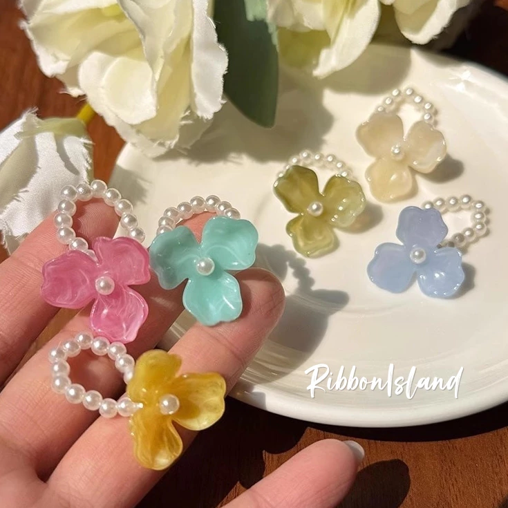 แหวน ring สไตล์เกาหลี ins สำหรับผู้หญิง น่ารัก pearl dopamine สำหรับผู้หญิง ส่งเร็ว COD