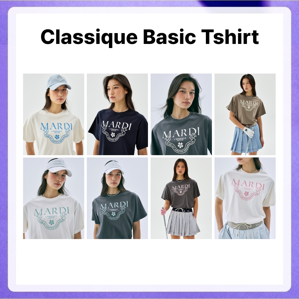 Mardi Mercredi Actif Classique Basic Tshirt (Charcoal / Pale Pink)