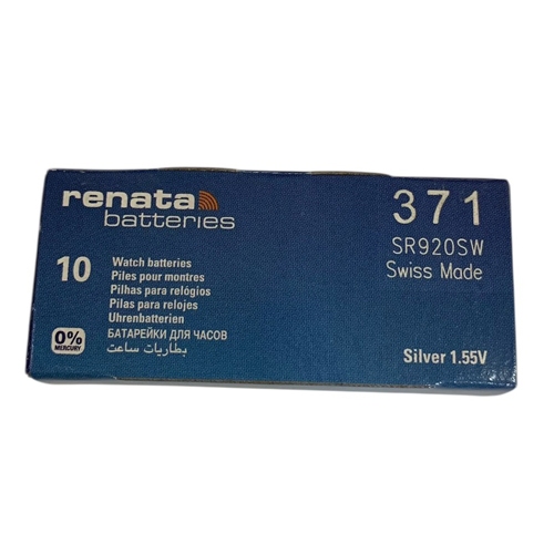 ถ่านกระดุม Renata ถ่านของแท้ 1.55V SR920,SR920SW / 371 จำหน่ายยกกล่อง จะมี 10เม็ด