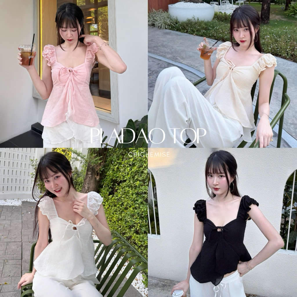 chichemise รุ่น ปลาดาว เสื้อแขนจั๊มดีเทลซ้อนเล่นเลเยอร์ ล็อตใหม่ผ้าไม่บาง( เฉพาะเสื้อ )