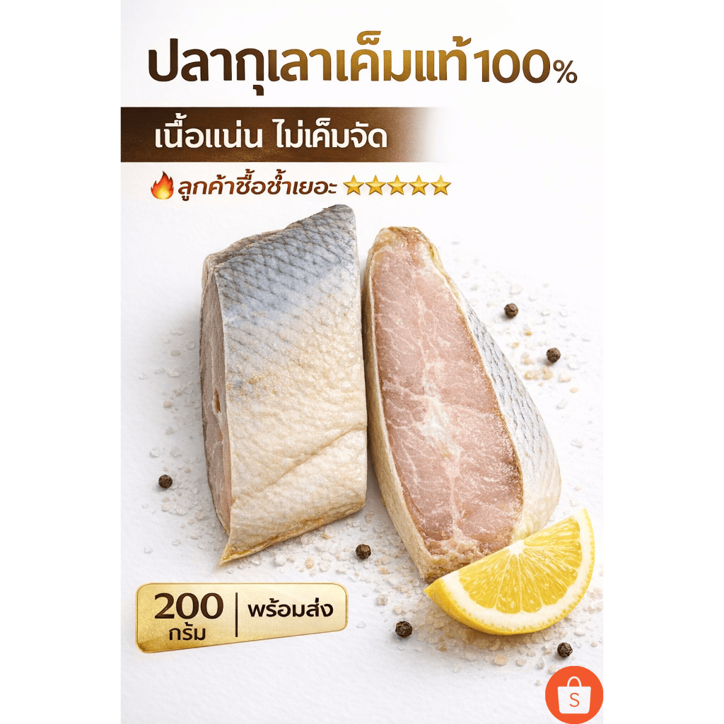 ปลากุเลาเค็มแท้ 100% เนื้อแน่น ไม่เค็มจัด หอมมัน ทอดอร่อย 200 กรัม พร้อมส่ง