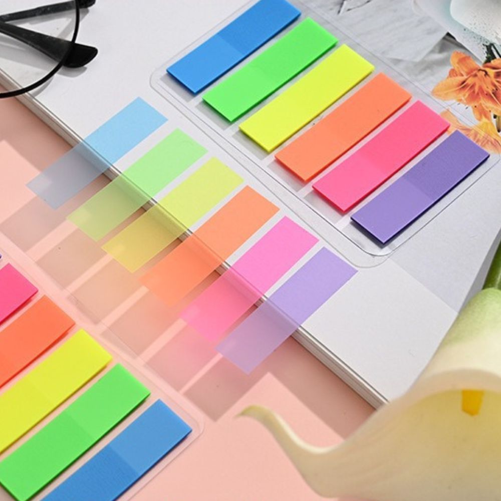 Index Sticker สติกเกอร์โน๊ต สีไฮไลท์ แบบพลาสติก ( Set 5 สี / สีละ 20 แผ่น ) ติดขั้นหน้ากระดาษ สีสันสดใส ส่งจากไทย!!! ราคา ถูกที่สุด ดีลบีเคเค แกลเลอรีภาพที่ 8