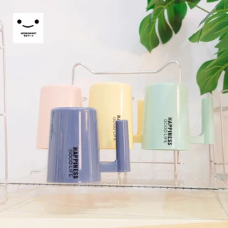 MOMOMART แก้วน้ำพลาสติก แก้วน้ำดื่ม สีพาสเทล มีหูจับ 460 ml รุ่น MD10-011-20