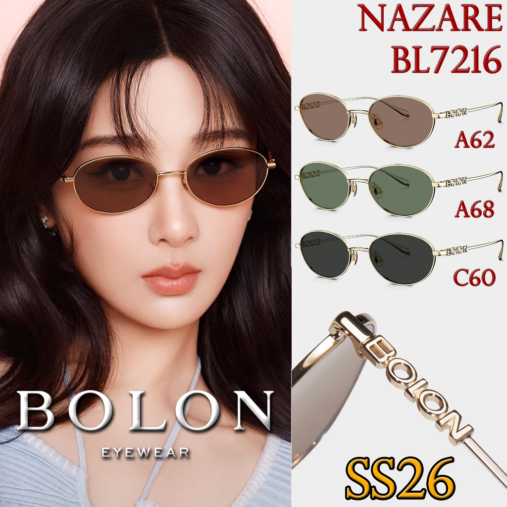 SS26 BOLON แว่นกันแดด รุ่น Nazare BL7216 A62 A68 C60 เลนส์ Nylon / HD Polarized [Stainless Steel]