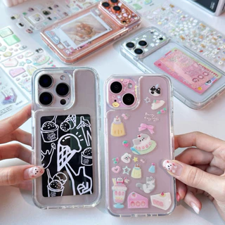 พร้อมส่ง T6S214 DIY CASE เคสถอดฝาหลัง มาแต่งเคสกัน🎨 เคสใสใส่บัตร เคสใส่รูป เปิดฝาหลัง เคสไอโฟน For iPhone13-17P,17Promax