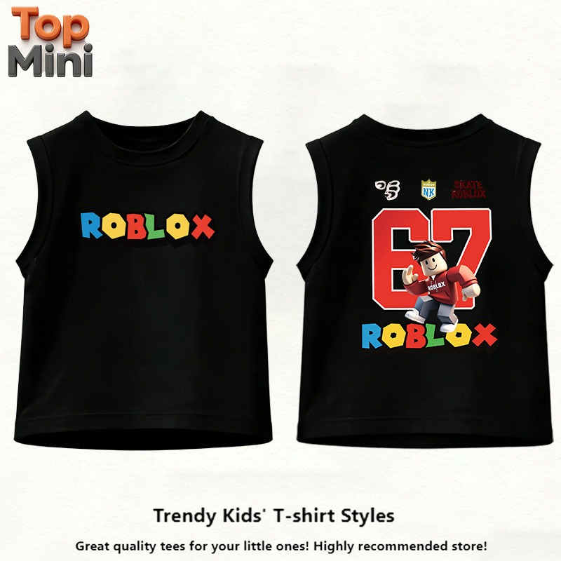 (จัดส่งจากกรุงเทพฯ)ดีไซน์ลายตัวละคร ROBLOX ยอดนิยมในหมู่เด็ก นุ่ม ระบายอากาศดี ใส่สบายผิวเด็ก