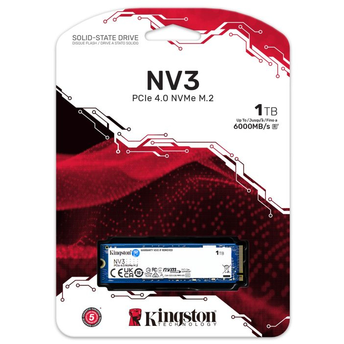 (ของใหม่) 1TB KINGSTON NV3 - SSD M.2 2280 NVMe PCIe4.0 Speed Up to 6,000MB/s (SNV3S/500G)