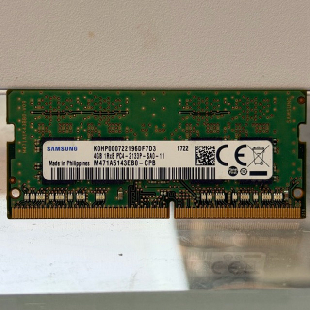ram SAMSUNG ddr4 notebook 4gb bus 2133  แรม โน๊ตบุ๊ค 8 chip