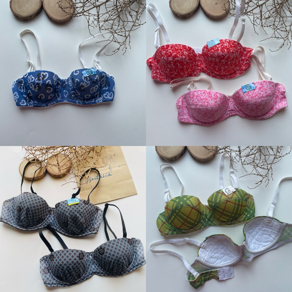 Jin90 -100 )Jintana จินตนา👉🏼A32 A34 B34 C34  เสื้อชั้นใน มีโครง ฟองบาง มีหลากหลายลาย ป้ายJintana  📍ของใหม่ แท้ 100%