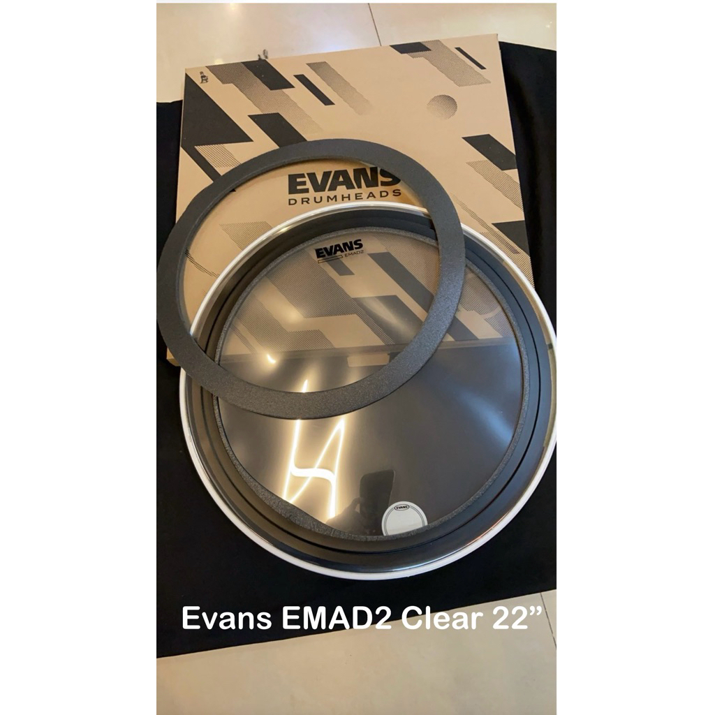 รุ่นยอดนิยม Evans หนังกลองใหญ่ รุ่น EMAD2 Clear ขนาด 22 นิ้ว (ได้รับ Mute ด้วย 2 ชิ้น)