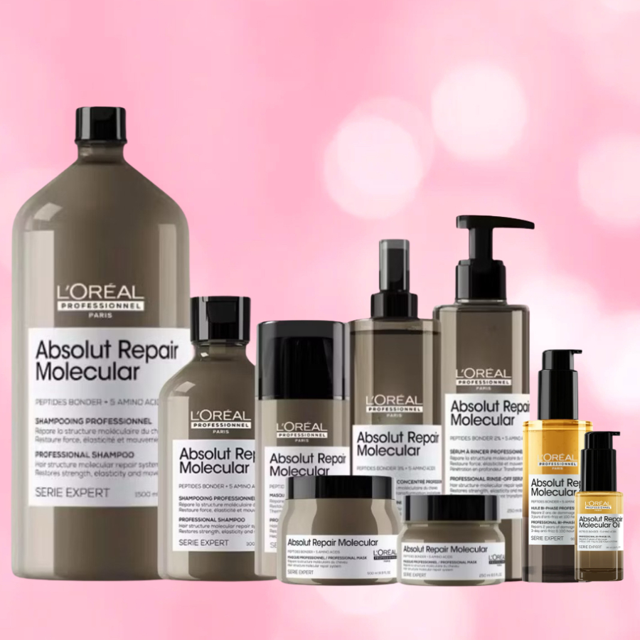 LOREAL Absolut Repair Molecular 100 190 250 300 1500 ML.ฟื้นฟูเส้นผมแห้งเสีย ระดับโมเลกุล