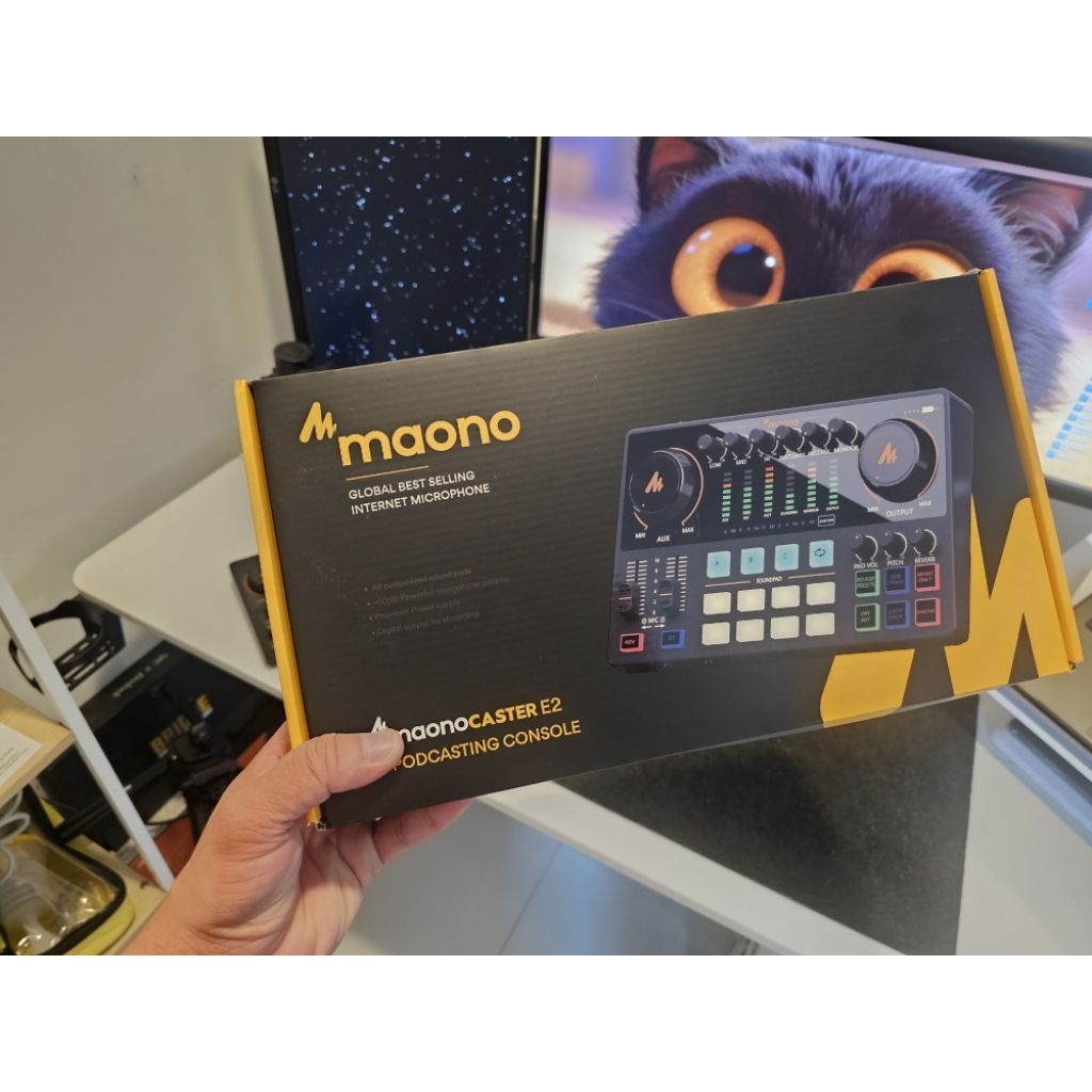 ไมโครโฟนไดนามิก และ ซาวการ์ด Maono PD200XS-Black+AME2