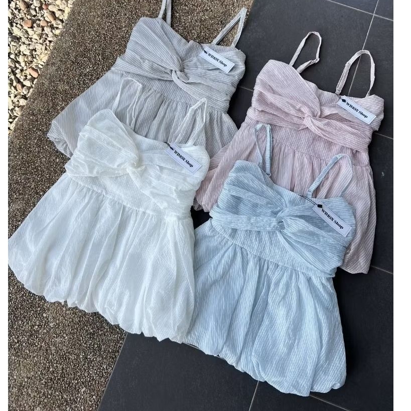 [พร้อมส่ง]น้องแบร์🧸😽| Wimon-สายเดี่่ยว+กระโปรง สายหวาน น่ารักมาก แมสง่าย[อก26-36]