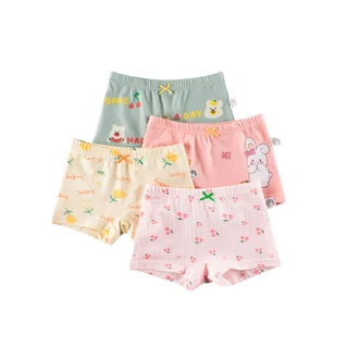 กกน.เด็กผู้หญิง กางเกงในเด็กผู้หญิง เซต4ตัว สีสันสดใส ลายน่ารัก ผ้าCOTTON ร้านไทย จัดส่งไว