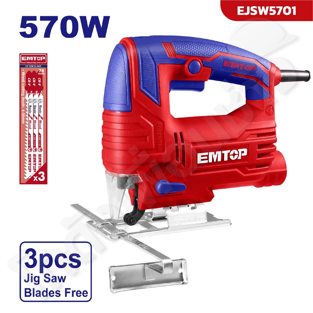 EMTOP เลื่อยจิ๊กซอร์ 570W  แรงดันไฟฟ้า 220-240V~50/60Hz รุ่น EJSW5701