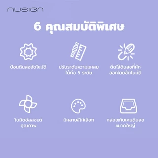 (Nusign) เครื่องเหลาดินสอ รุ่น NS077 ป้อนดินสออัตโนมัติ ดีไซน์เรียบหรู (5สี/จำหน่าย 1 เครื่อง)