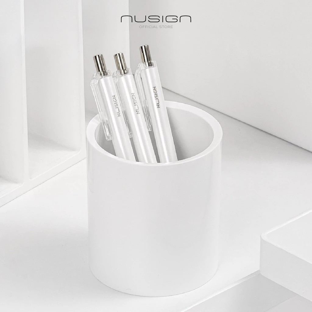 (Nusign) กล่องใส่ปากกาสีขาว รุ่น NS023 สำหรับใส่ปากกา ดินสอ จัดระเบียบ (จำหน่าย 1 ชิ้น)